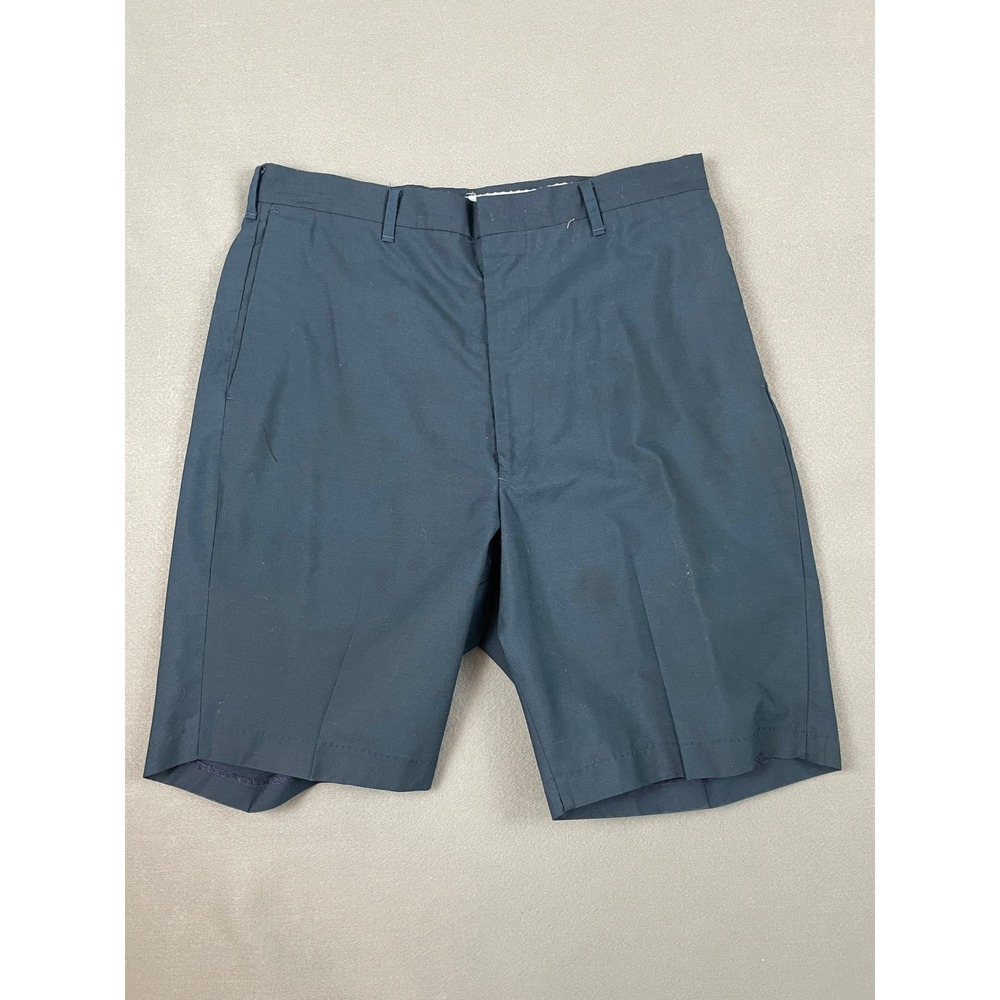 Vintage 70s Sears Perma Prest Navy‎ Leisure Shorts Mens 32 Golf Prep Flat Front